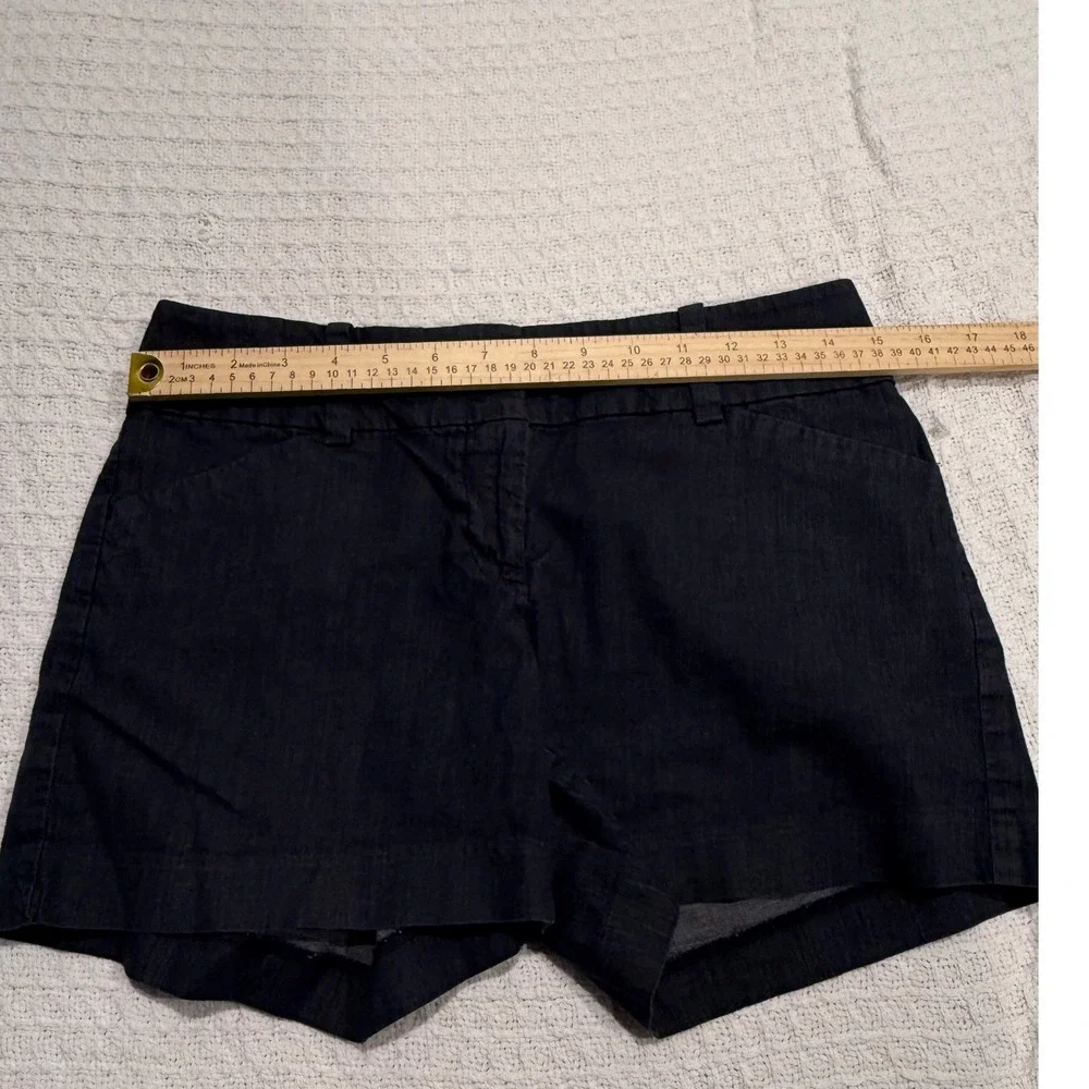 Ann Taylor Signature Dark Wash Denim Shorts Women Size 2 Button Fly‎ Belt Loops